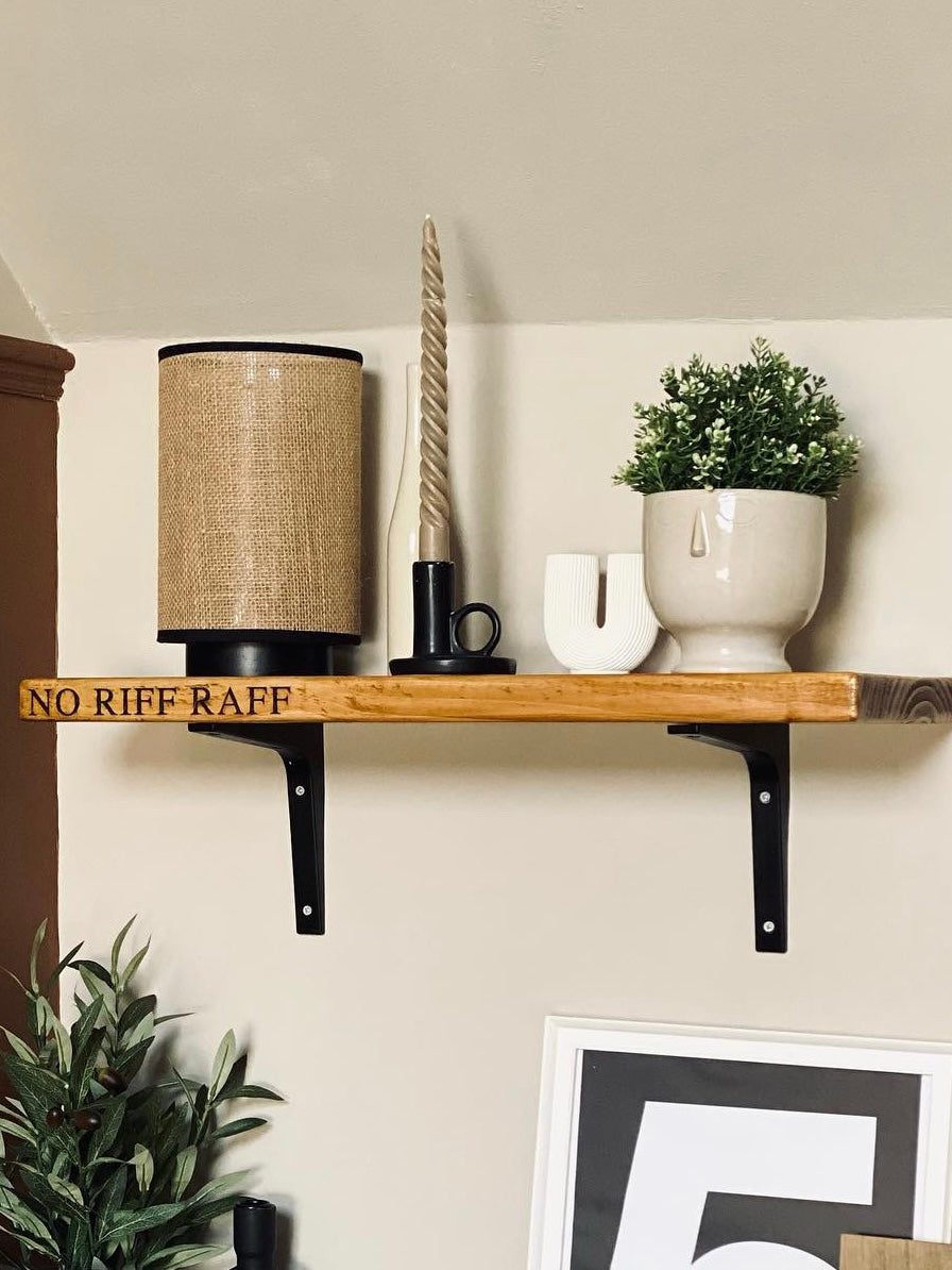 Personalised Rustic Wooden Shelf Shelves