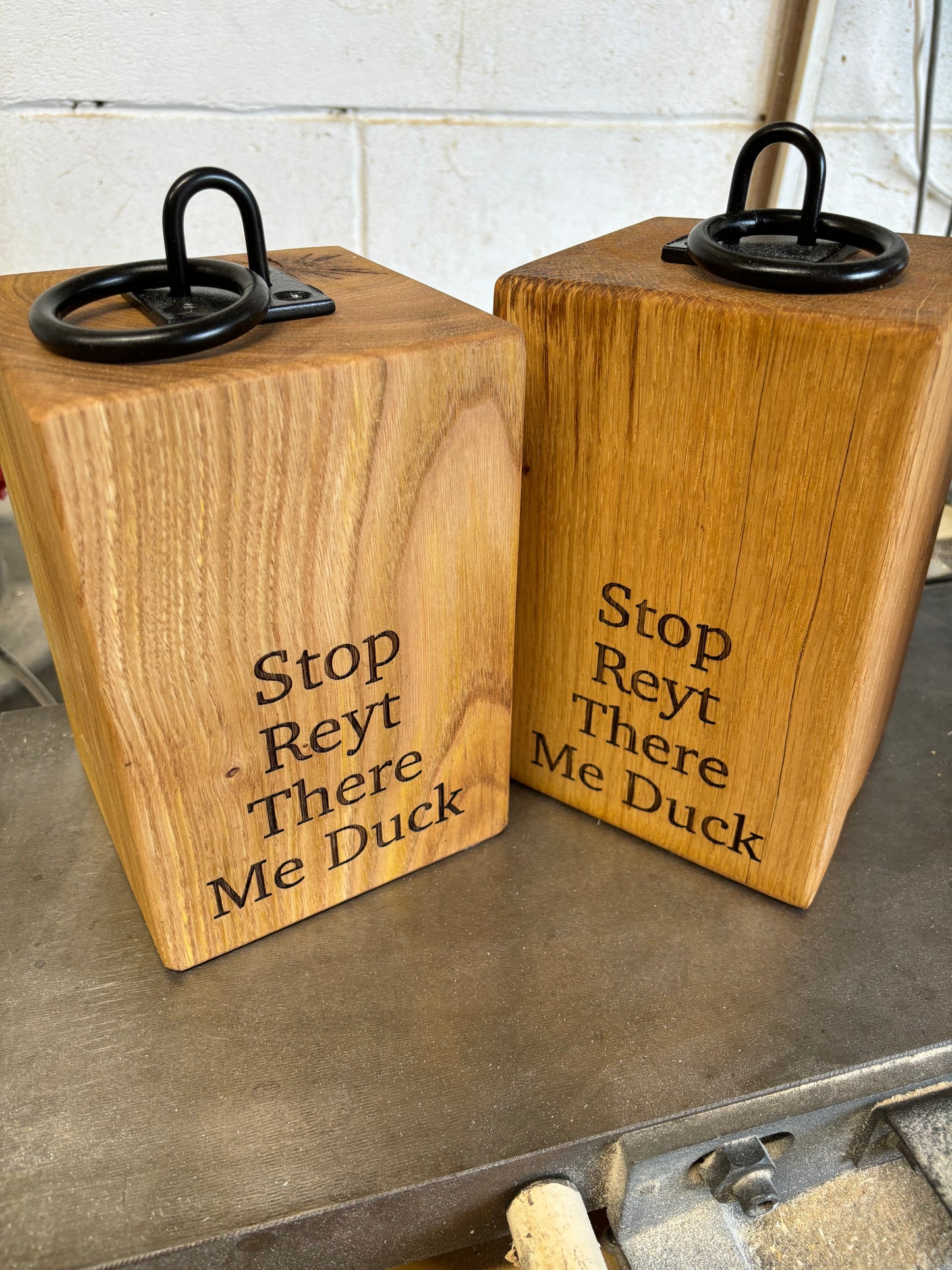 Engraved Oak Doorstop
