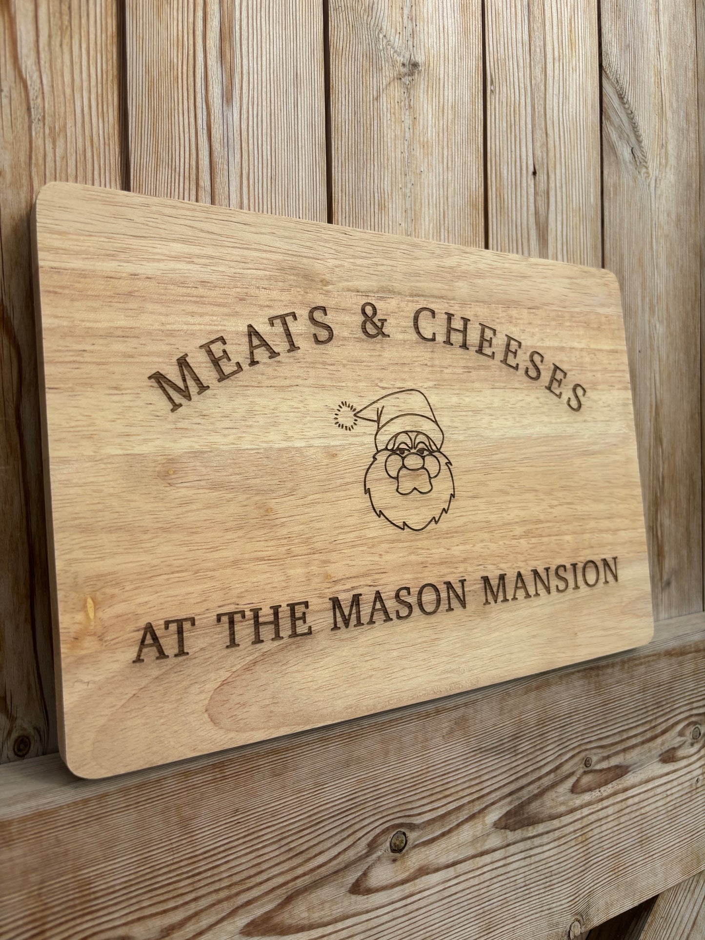 Personalised Meats and Cheese Christmas Cheeseboard Chopping Board
