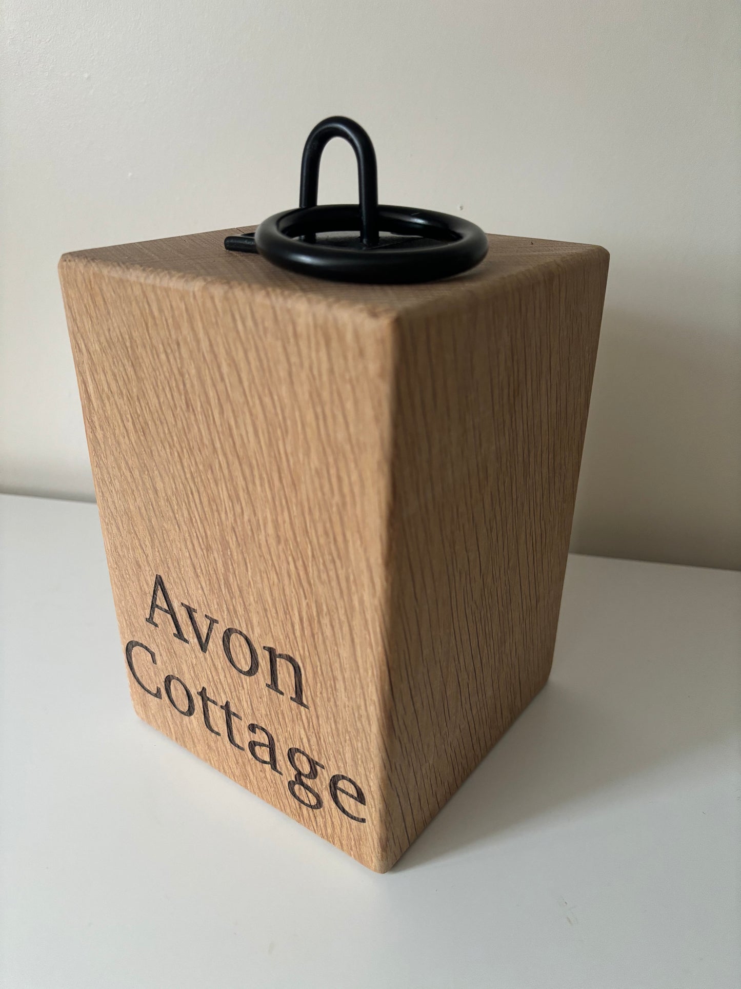 Engraved Oak Doorstop