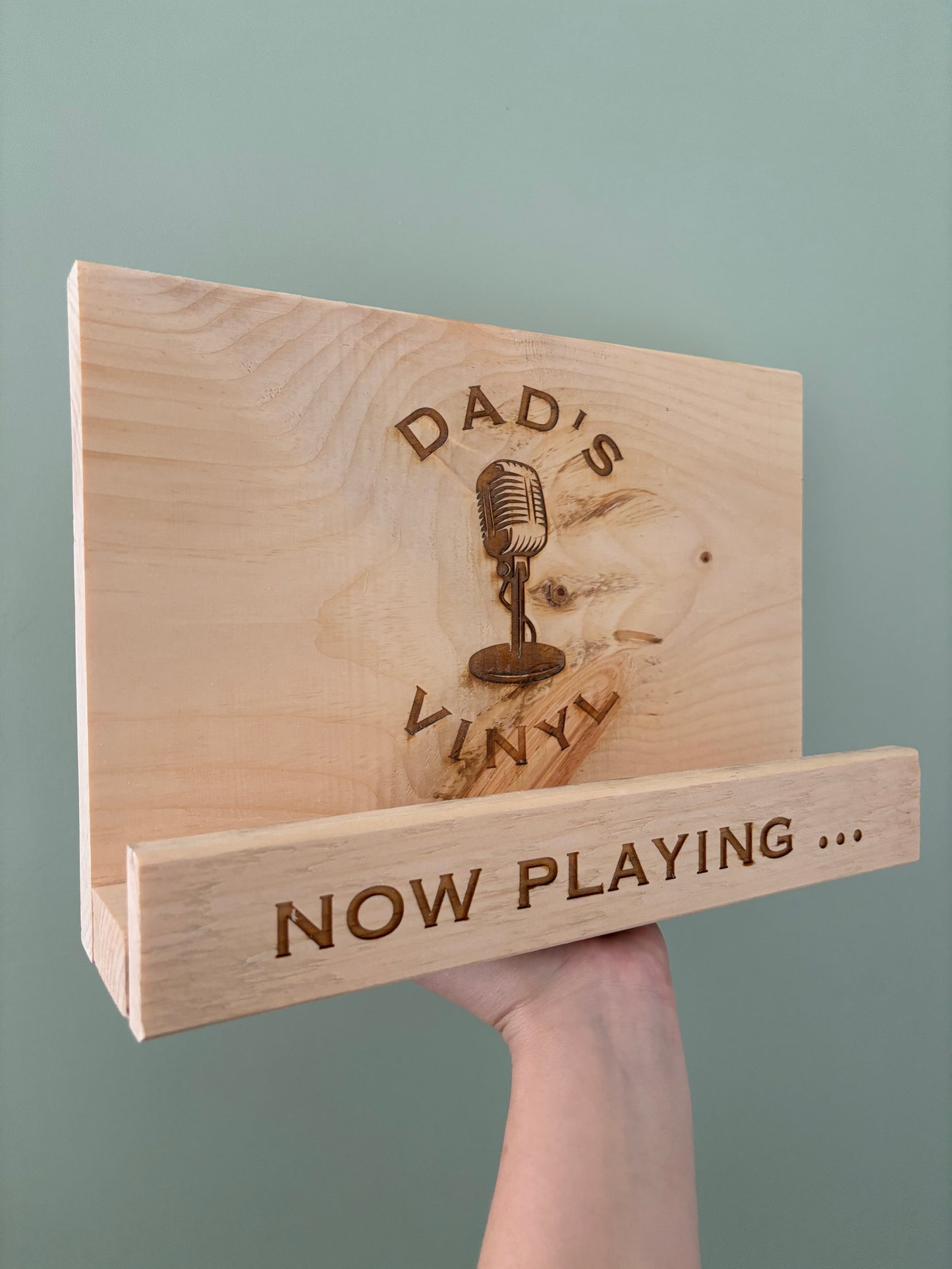 Personalised Wooden Record Holder