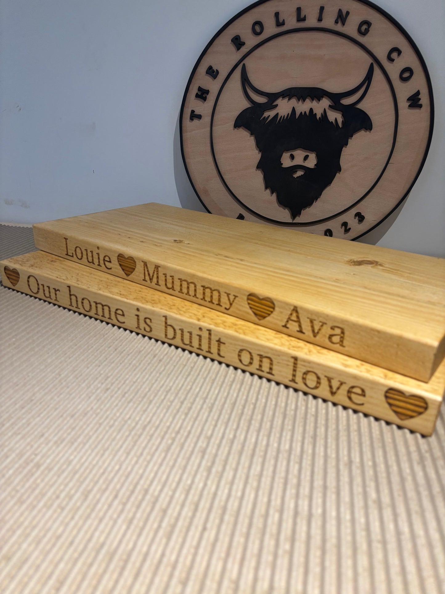 Personalised Rustic Wooden Shelf Shelves