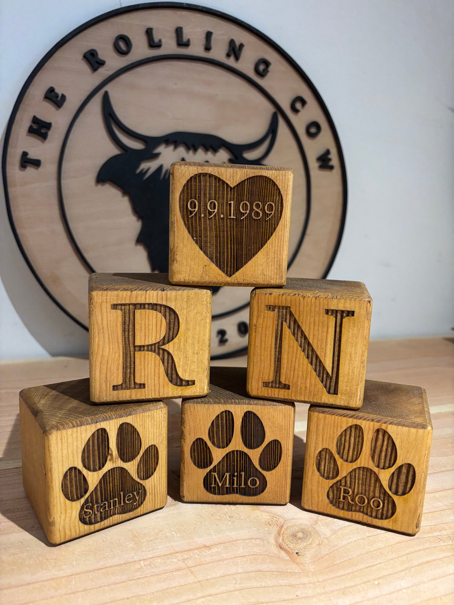 Engraved Wooden Block