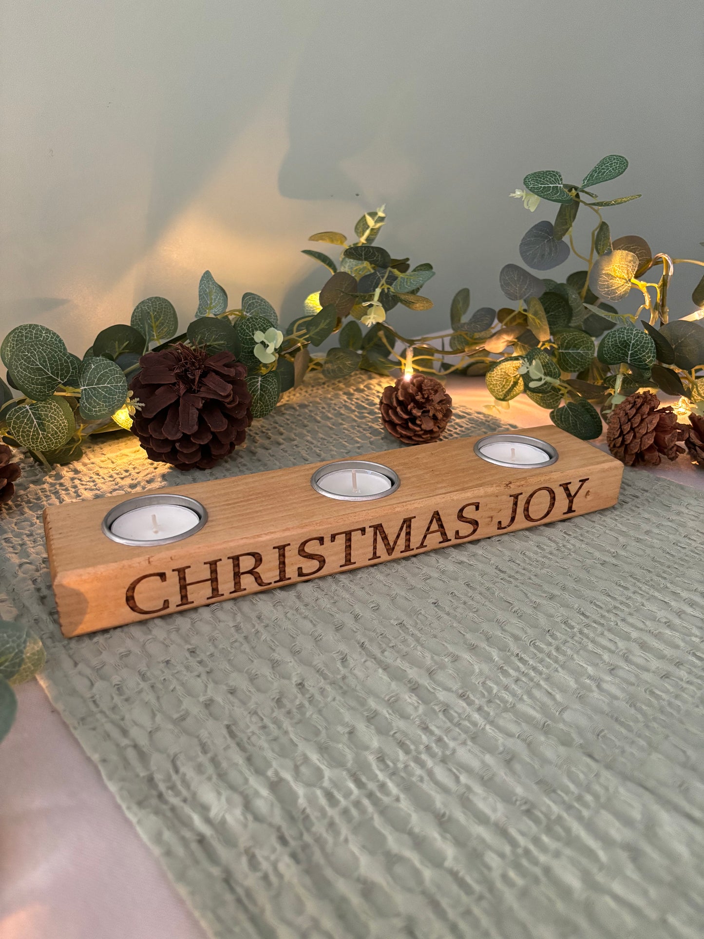 Christmas Joy Tea Light Candle Holder