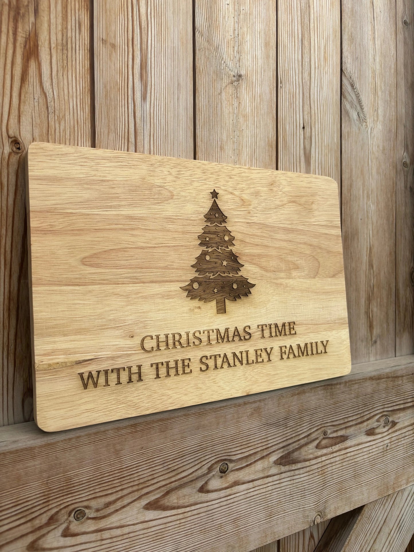 Personalised Christmas Tree Chopping Board The Rolling Cow