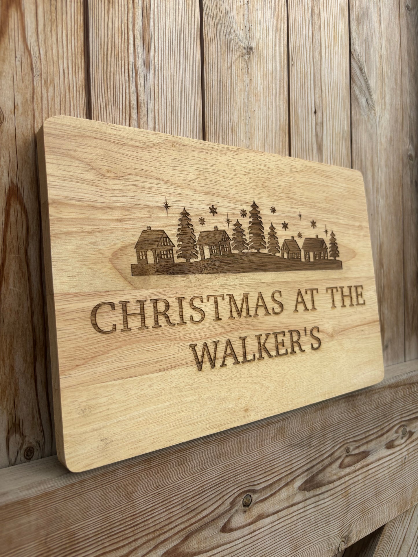 Personalised Christmas Scene Chopping Board