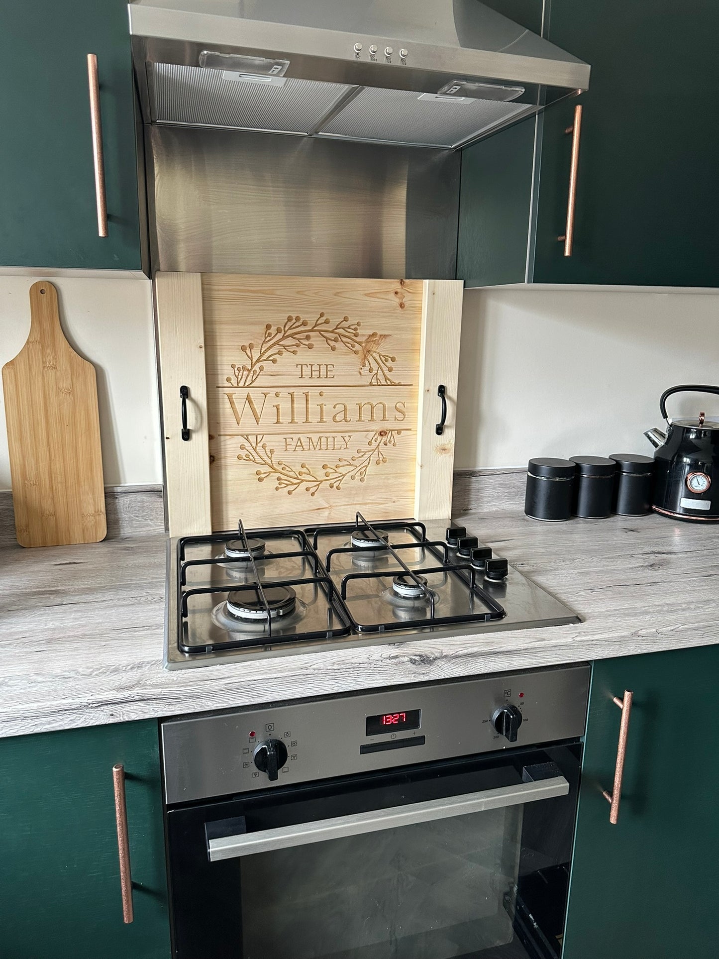 Engraved Oven Top Stove Cover