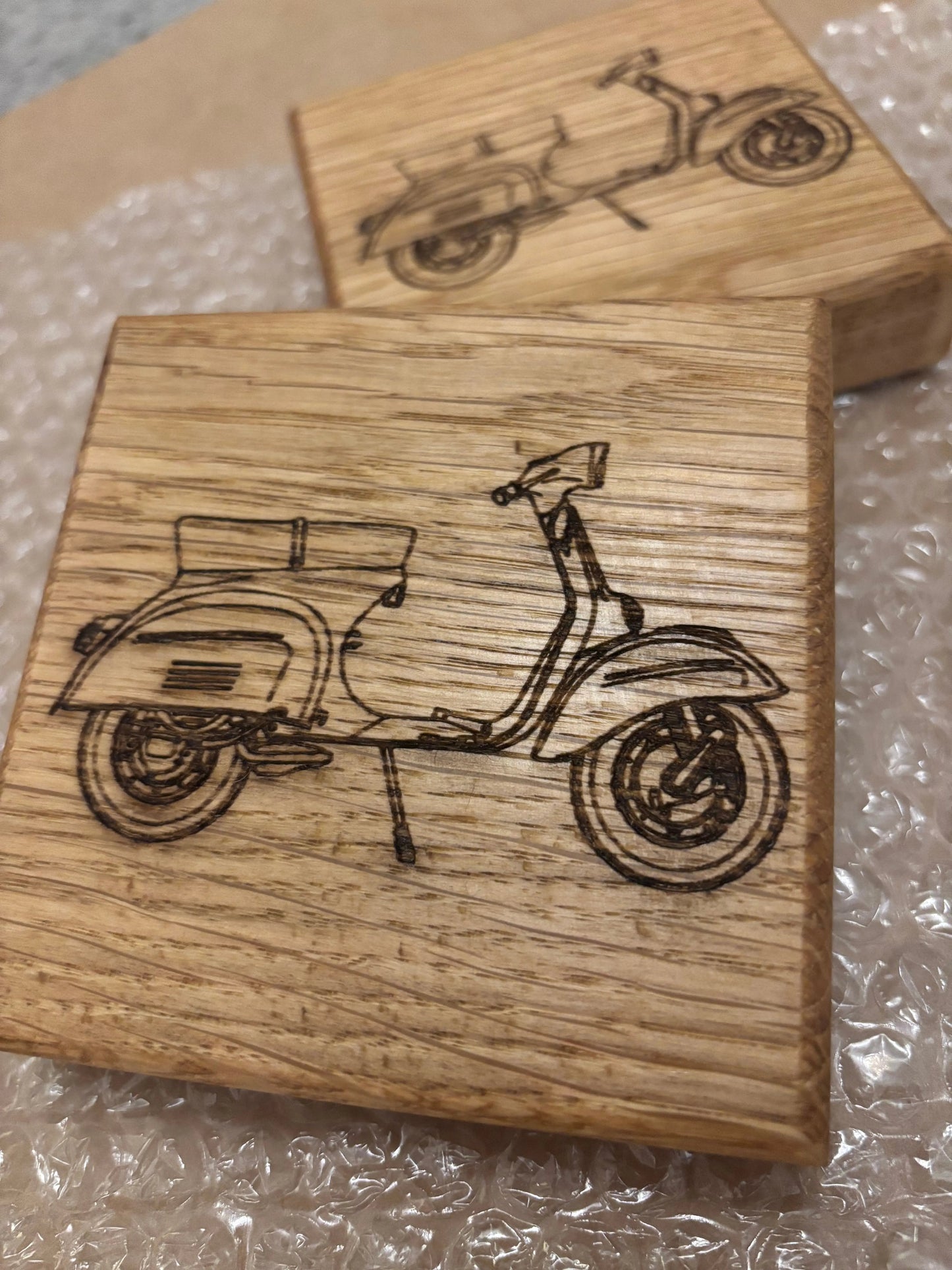 Oak Picture Coaster The Rolling Cow