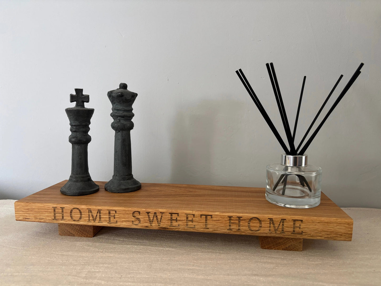 Engraved Oak Table Centrepiece The Rolling Cow