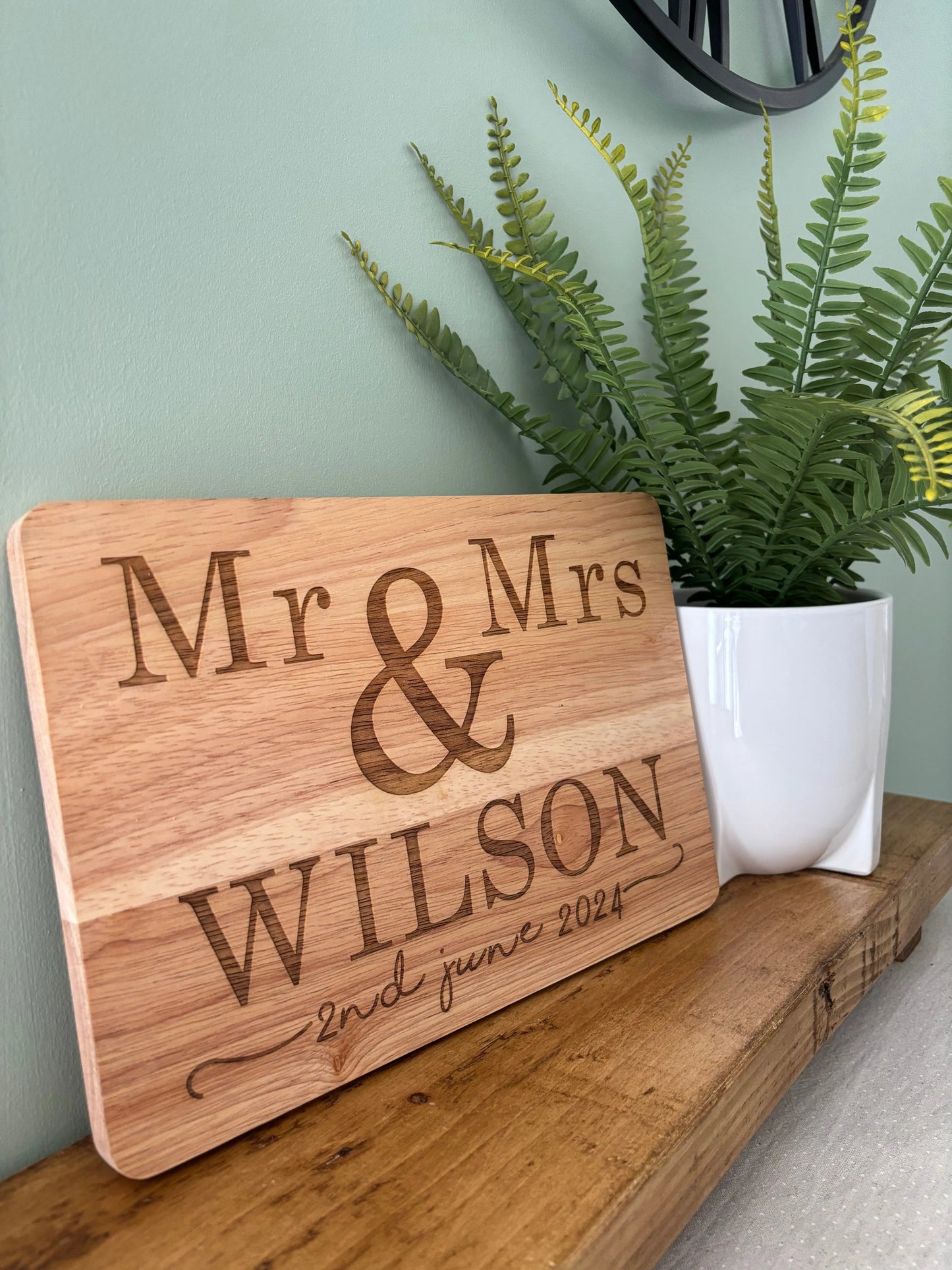 Wedding Mr and Mrs Chopping Board The Rolling Cow