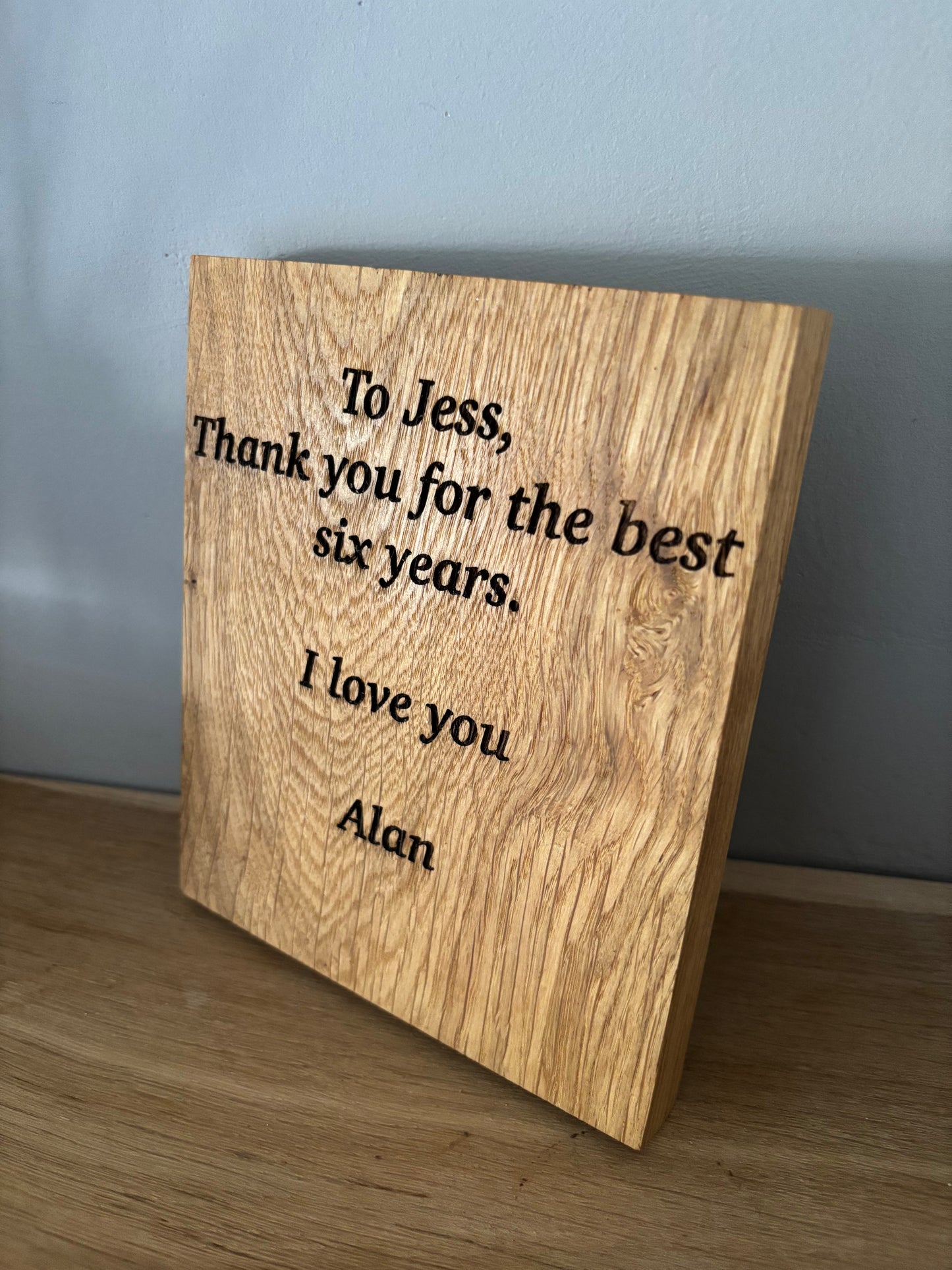 Personalised Anniversary Wedding Iron Horseshoe Oak Plaque