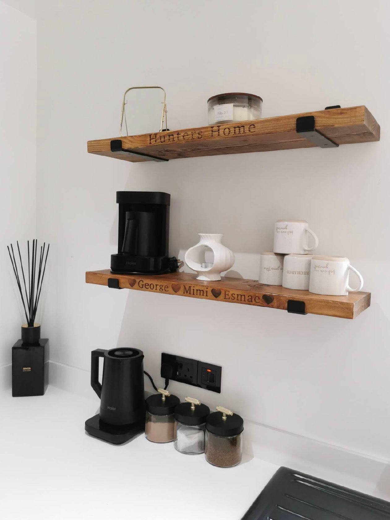 Personalised Rustic Wooden Shelf Shelves