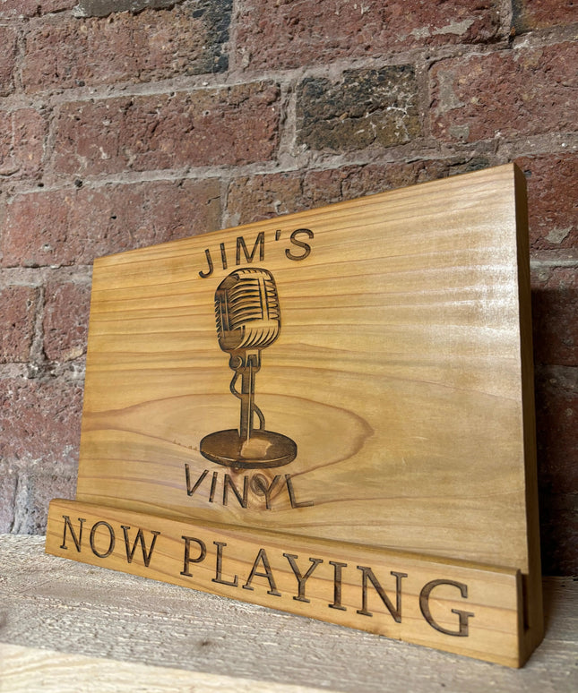 Personalised Wooden Record Holder The Rolling Cow