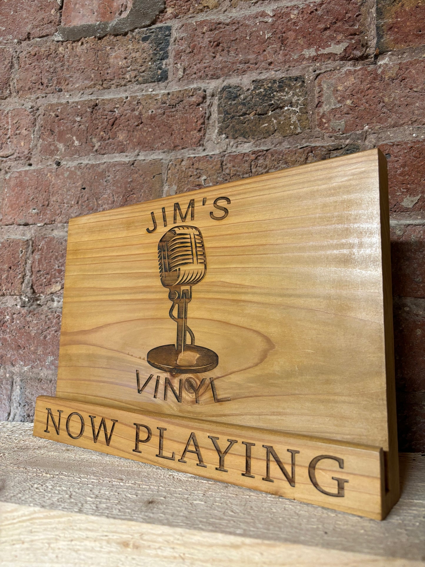 Personalised Wooden Record Holder