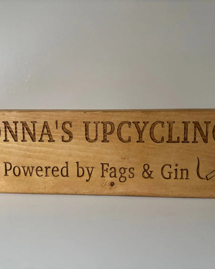 Engraved Wooden Sign The Rolling Cow