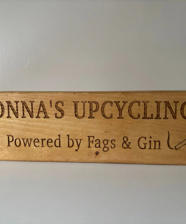 Engraved Wooden Sign The Rolling Cow