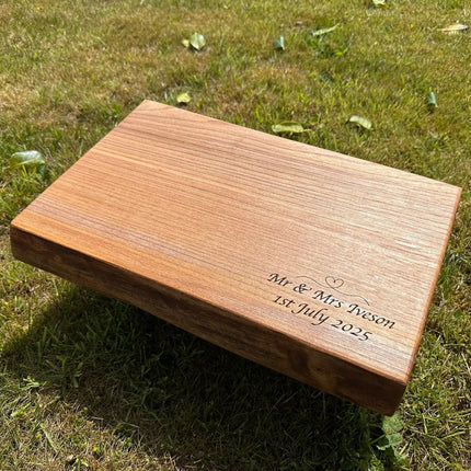 Engraved Solid Wood Live Edge Chopping Board The Rolling Cow