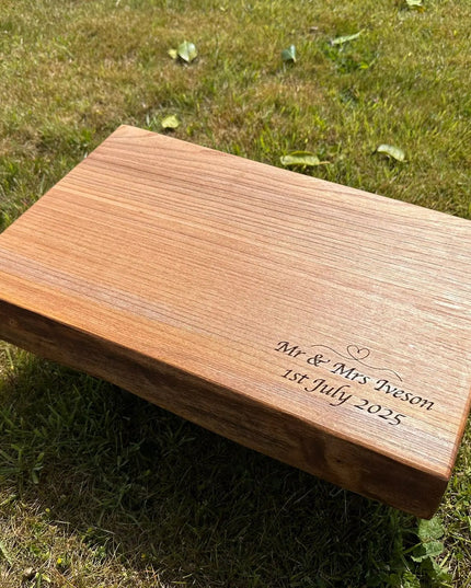 Engraved Solid Wood Live Edge Chopping Board The Rolling Cow