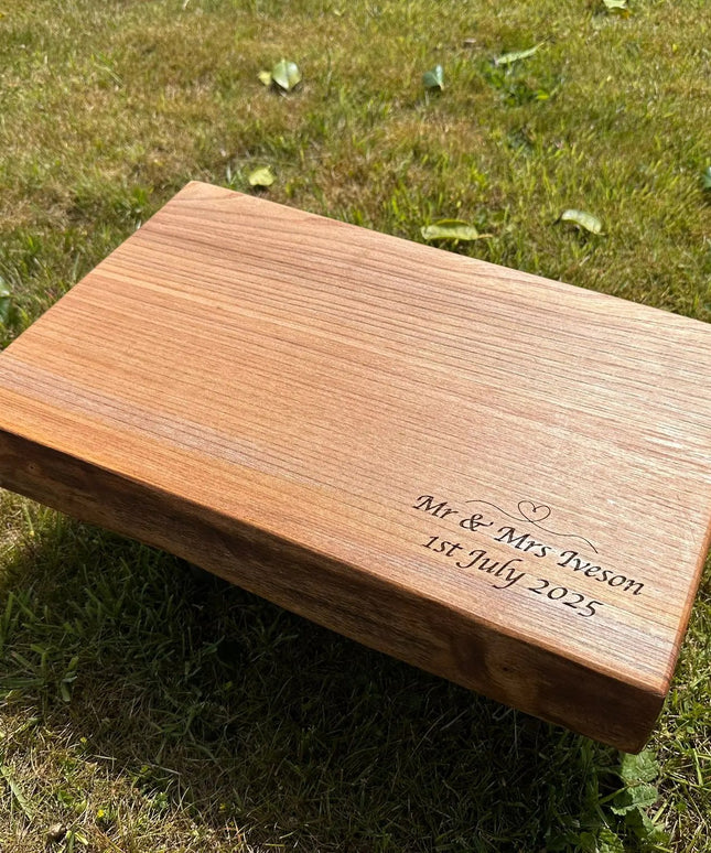 Engraved Solid Wood Live Edge Chopping Board The Rolling Cow