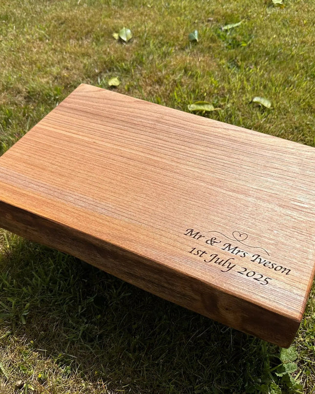 Engraved Solid Wood Live Edge Chopping Board The Rolling Cow