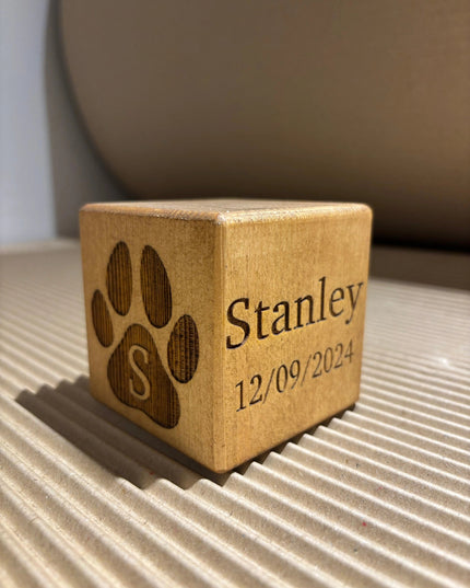 Engraved Wooden Stacking Block The Rolling Cow