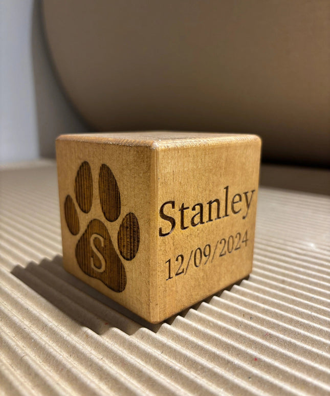 Engraved Wooden Stacking Block The Rolling Cow