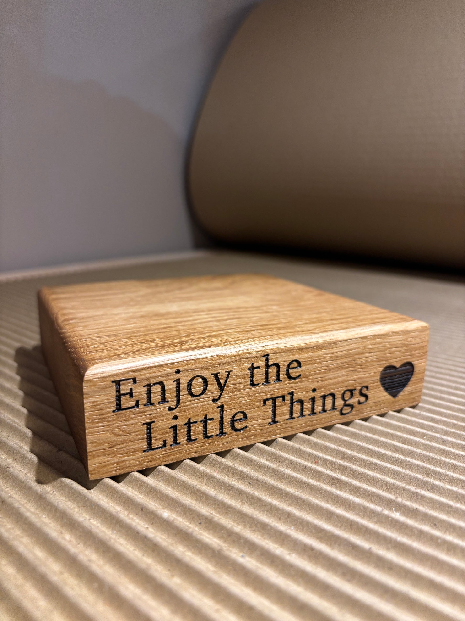 Engraved Oak Candle Holder Stand The Rolling Cow