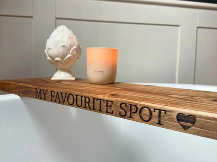 Engraved Bath Board Caddy The Rolling Cow