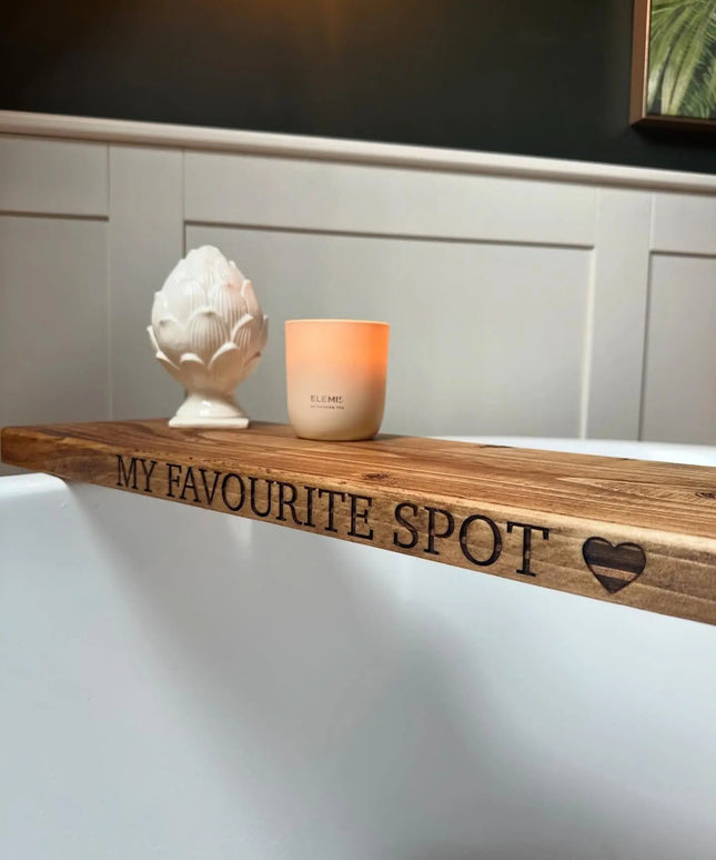 Engraved Bath Board Caddy The Rolling Cow