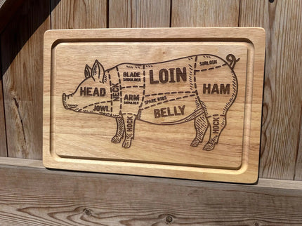 Butcher's Pig Chopping Board The Rolling Cow