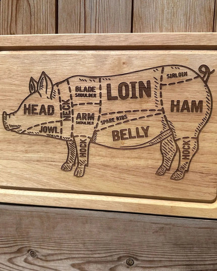 Butcher's Pig Chopping Board The Rolling Cow