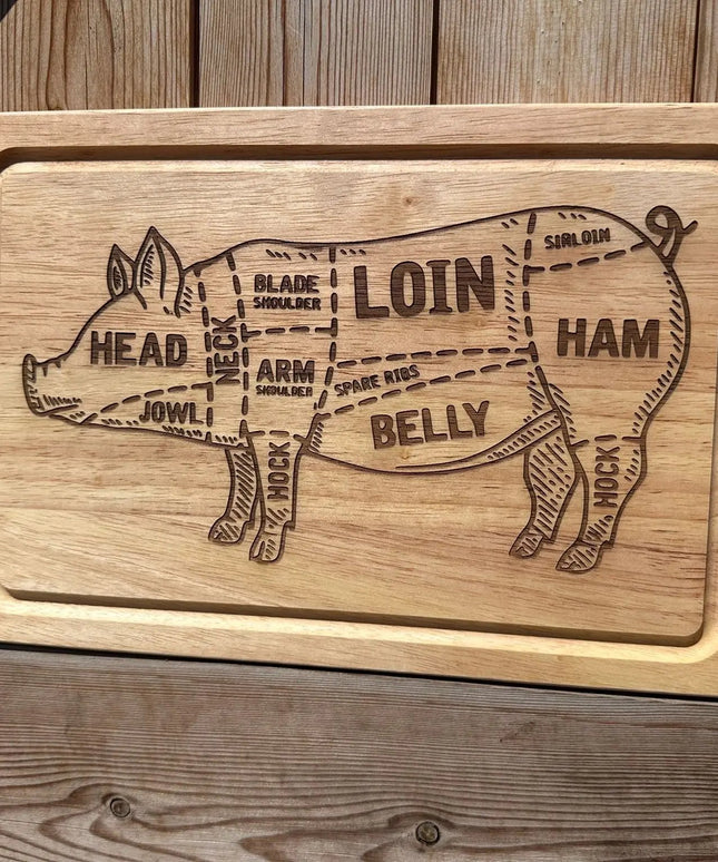 Butcher's Pig Chopping Board The Rolling Cow