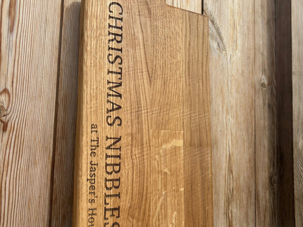 Personalised Block Oak Christmas Nibbles Paddle Board The Rolling Cow