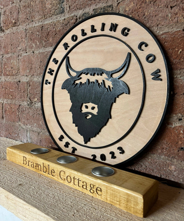 Personalised Tea Light Candle Holder The Rolling Cow