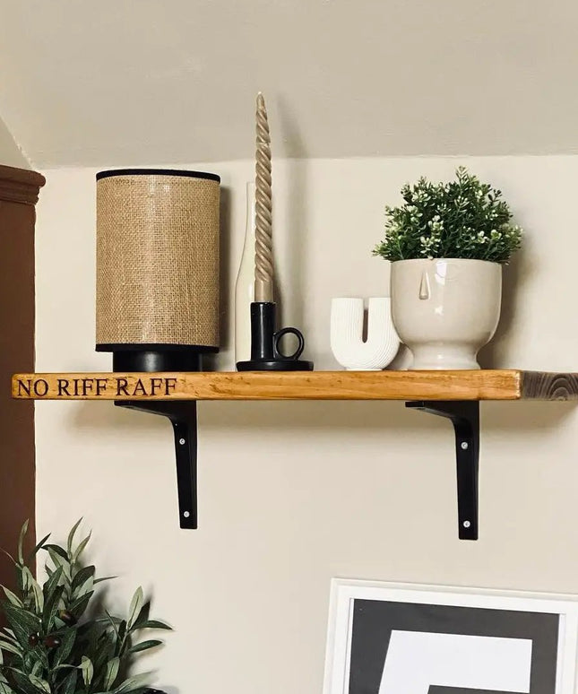 Personalised Rustic Wooden Shelf Shelves The Rolling Cow