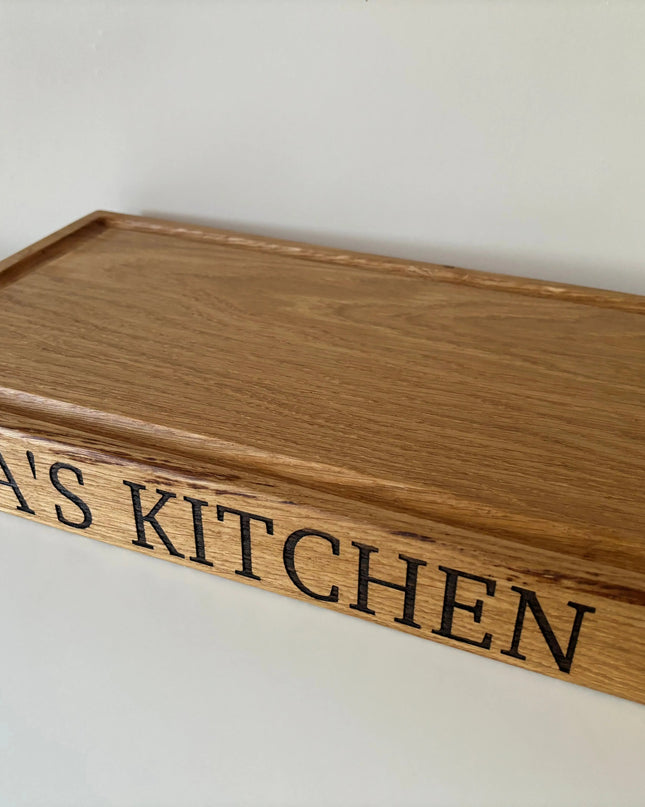 Engraved Solid Oak Wood Large Chopping Board The Rolling Cow
