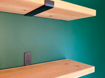 23cm Black Shelf Brackets (Pair)