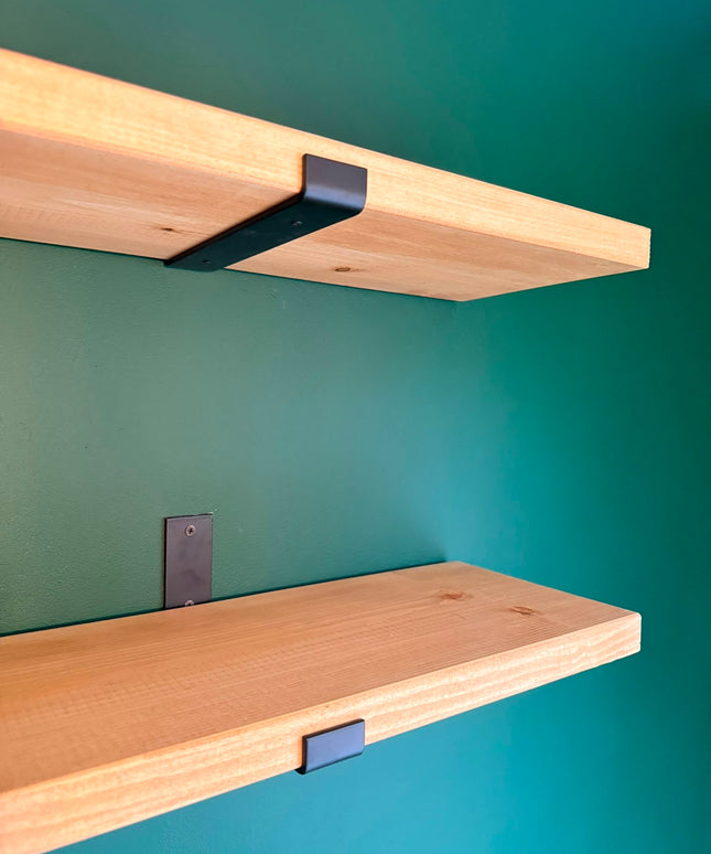 23cm Black Shelf Brackets (Pair)