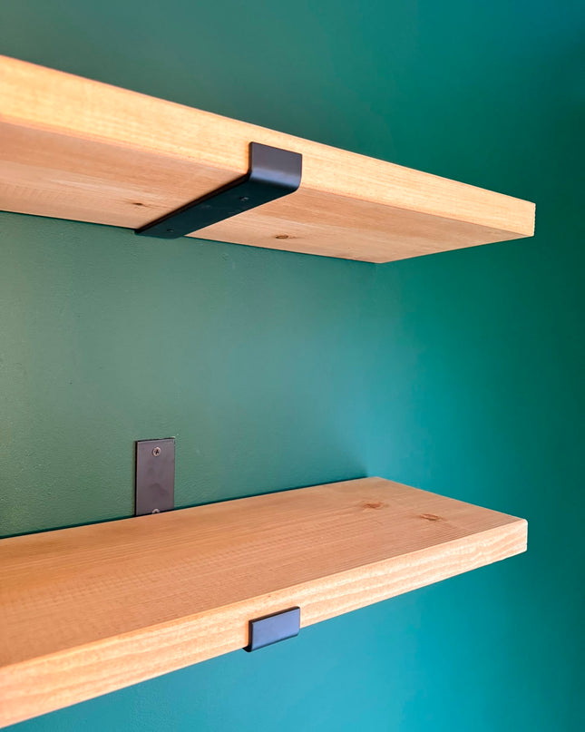 23cm Black Shelf Brackets (Pair)
