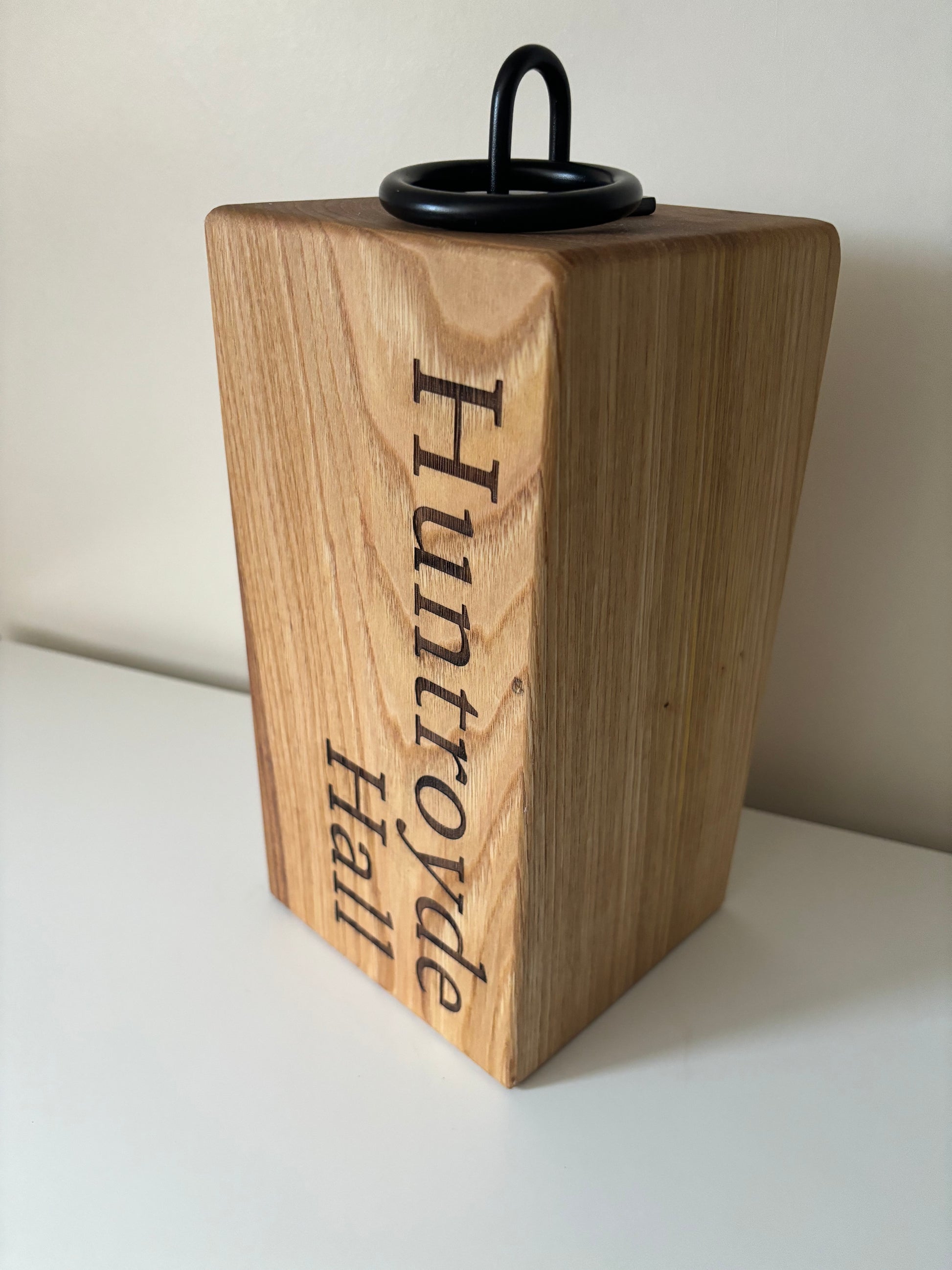 Engraved Oak Doorstop The Rolling Cow