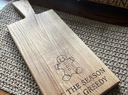 Personalised Block Oak Christmas ‘Tis The Season’ Paddle Board The Rolling Cow