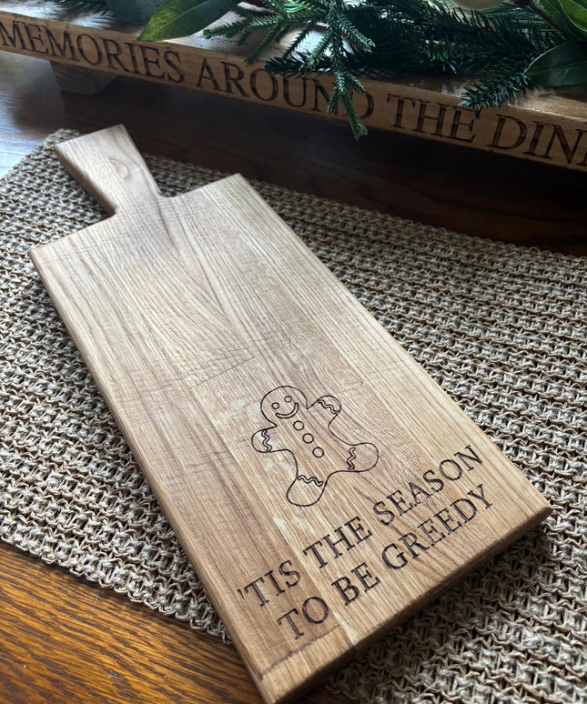 Personalised Block Oak Christmas ‘Tis The Season’ Paddle Board The Rolling Cow