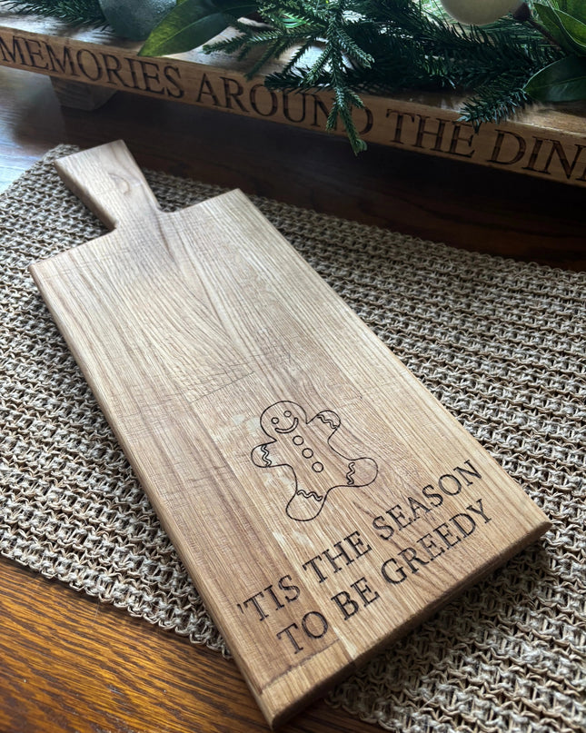 Personalised Block Oak Christmas ‘Tis The Season’ Paddle Board The Rolling Cow