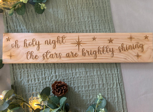 Oh Holy Night Christmas Wooden Sign