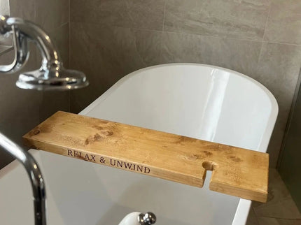 Engraved Bath Board Caddy The Rolling Cow