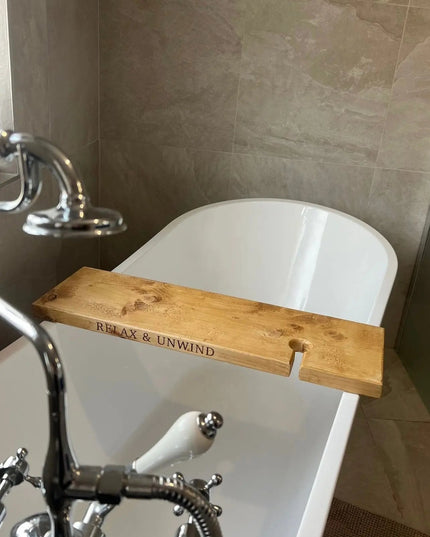 Engraved Bath Board Caddy The Rolling Cow