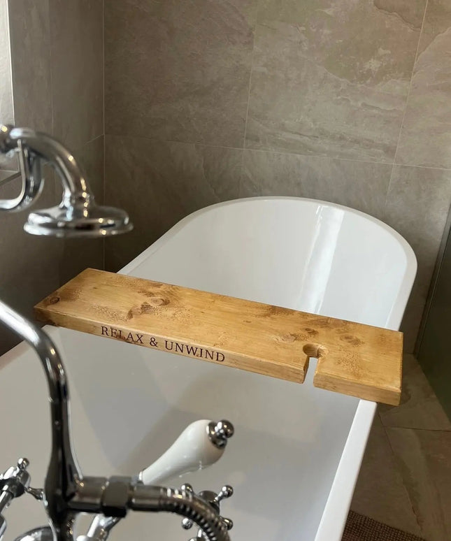 Engraved Bath Board Caddy The Rolling Cow