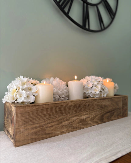 Wooden Table Centrepiece Display Box The Rolling Cow