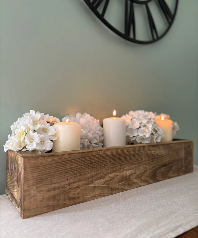 Wooden Table Centrepiece Display Box The Rolling Cow