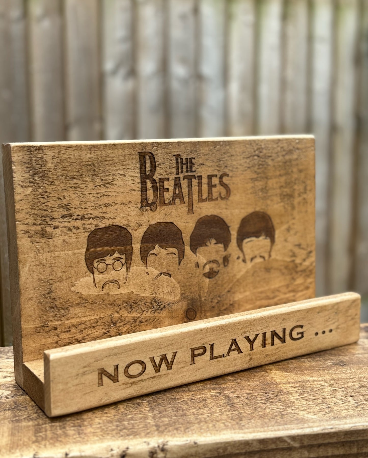 Personalised Wooden Record Holder